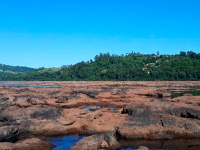 Seca também afeta rio Uruguai